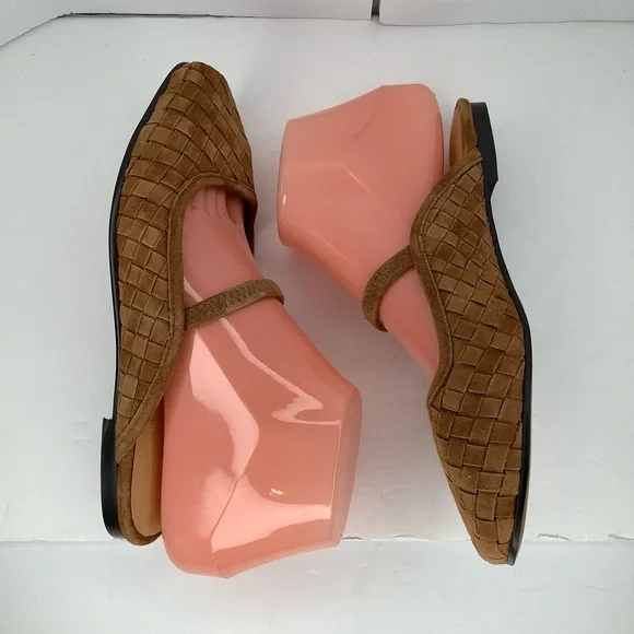 Madewell The Greta Ballet Flat Woven Tan Leather Women’s Mule Flats Sz 5 Boho - Picture 4 of 11